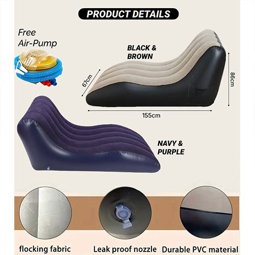 Flocked Inflatable Sofa Lounge